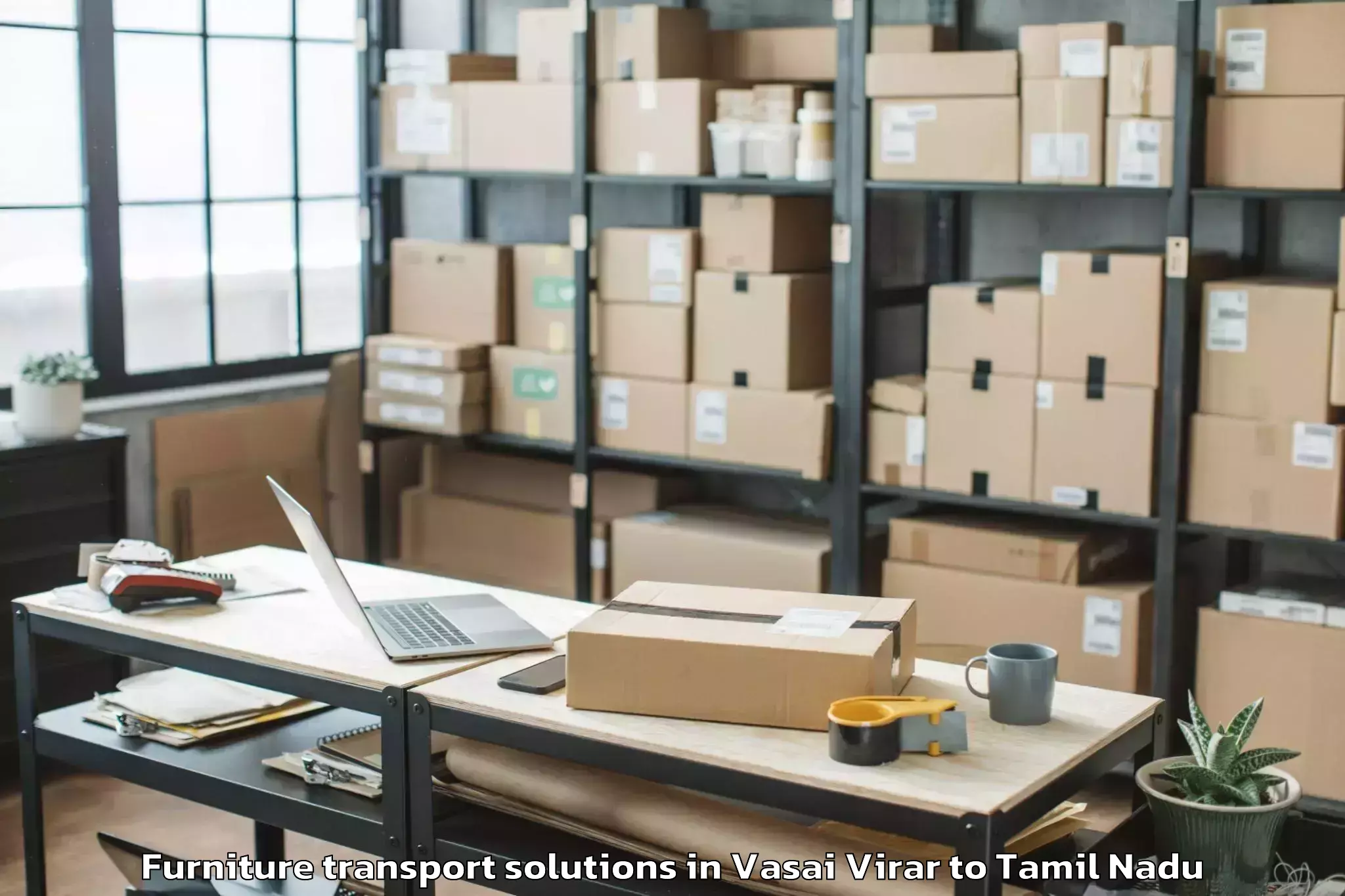 Professional Vasai Virar to Sholinganallur Furniture Transport Solutions